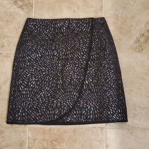 Loft shimmer splash Jacquard faux wrap petite skirt